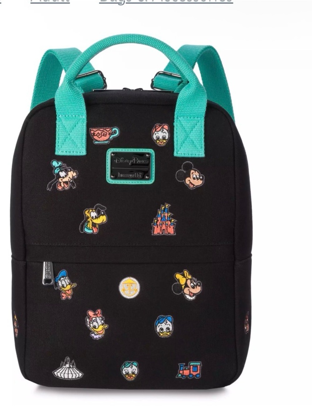 Loungefly Disney Parks Mickey Mouse & Friends Castle Embroidered Canvas Backpack